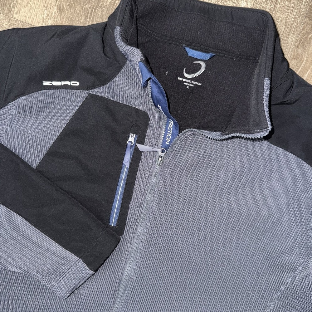 Zero Restriction Z600 2.0 Full Zip Jacket Men's XL Black Grey Stretch Knit